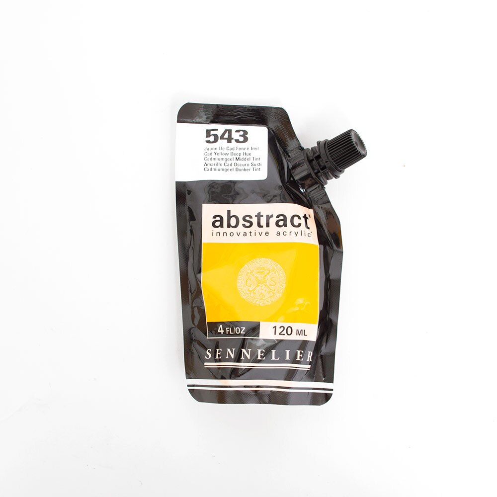 Abstract, Acrylic, Art & School, 120ml, Satin, 242861, Cadmium Yellow Deep Hue